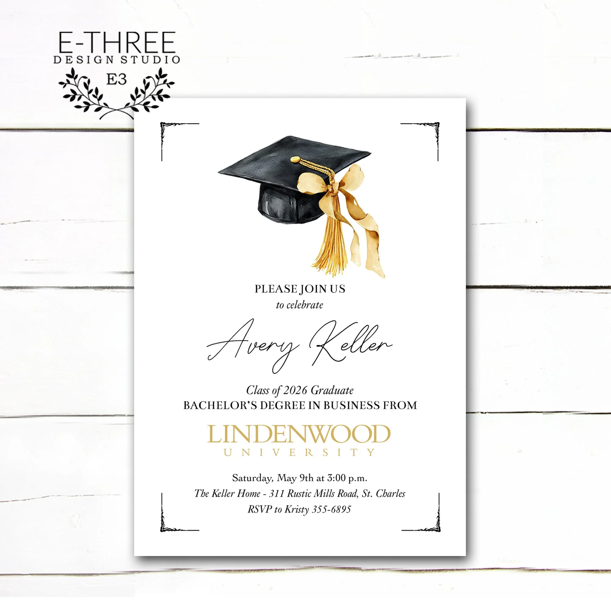White Gold and Black Graduation Announcement - 4.jpg