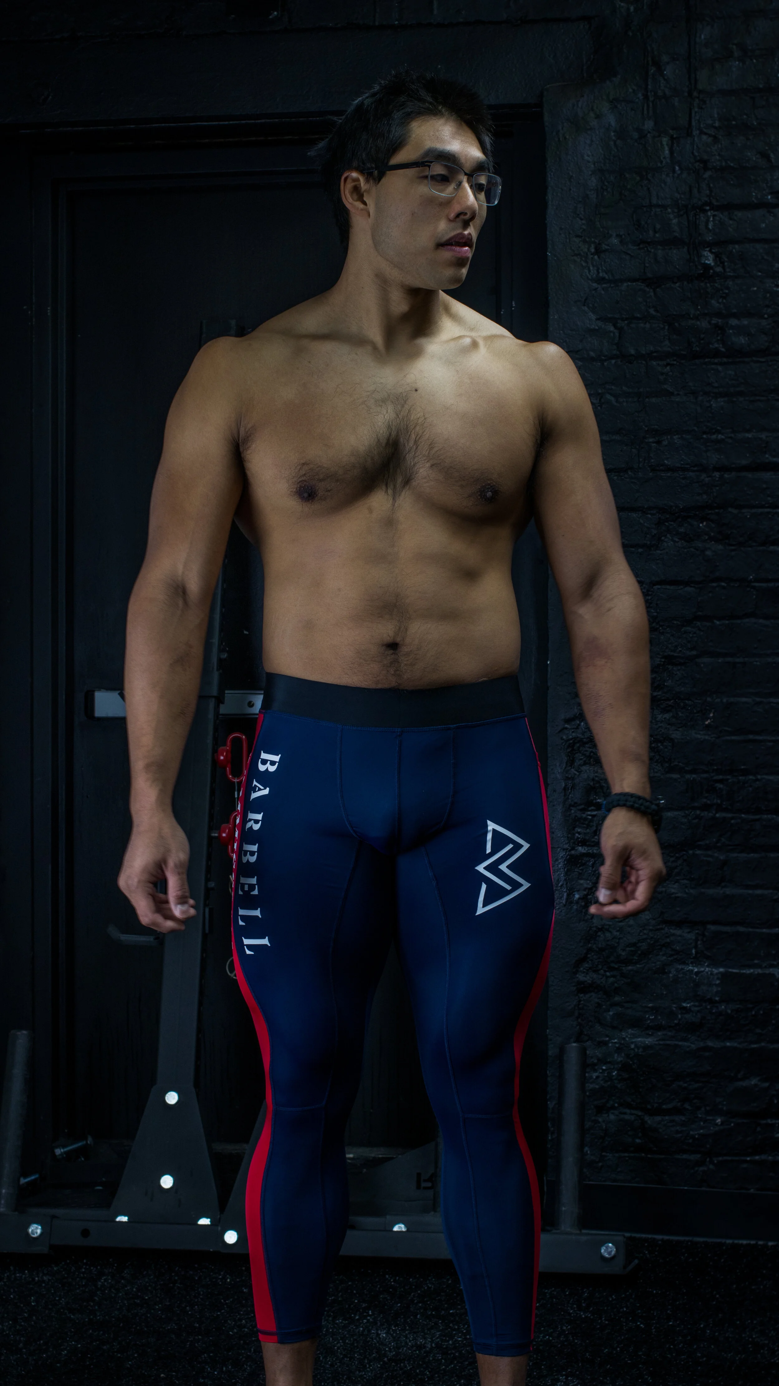 Compression Pants - Navy Blue x Red x 