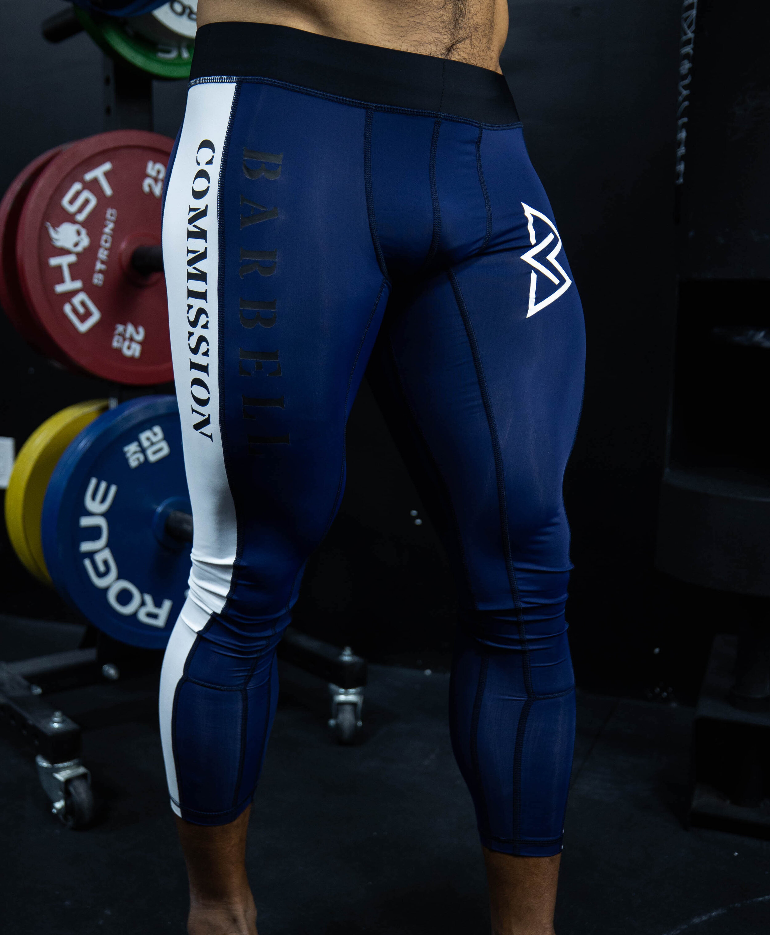 Compression Pants - Navy x White 