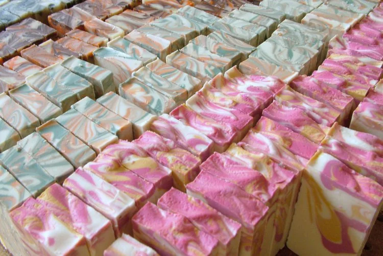 Robin of River Country Soapworks creates beautiful and high quality products. Shown here are her lovely wedding favor soaps .