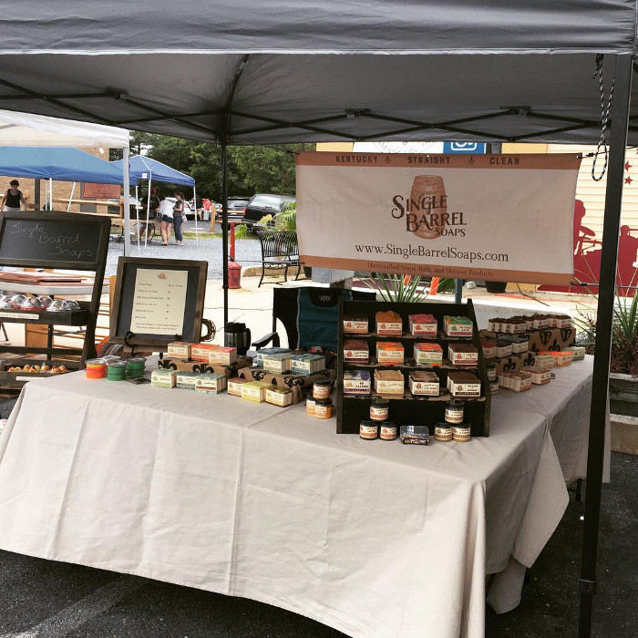 One of Single Barrel Soaps’ beautiful market displays.