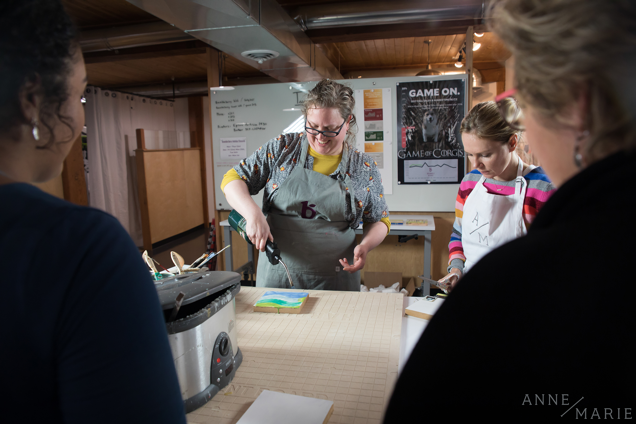  Amber demonstrates how to fuse layers of wax together using the blow torch. The torch needed to be used after each layer. 