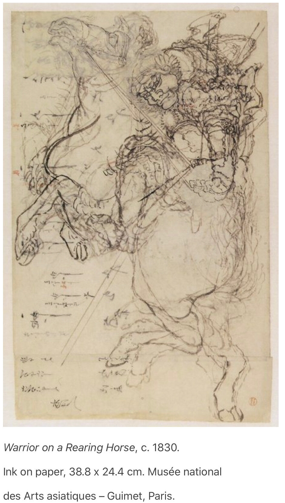 Warrior on a Rearing Horse by Katsushika Hokusai