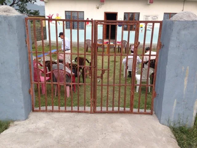 The front gate to our school