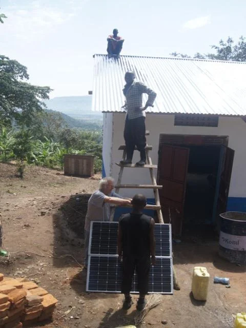 Solar panels go up