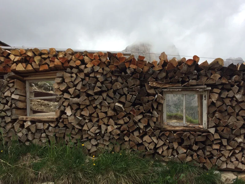 Rosengarten Rotwand - Windows in the Wood Pile