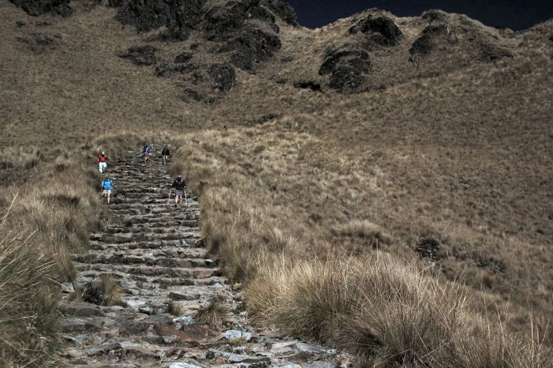 Descending from Warmiwanusqa Pass