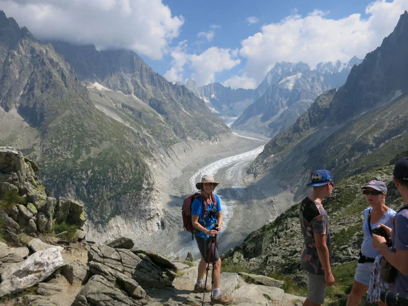 Melissa above Chamonix