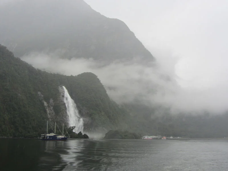 Waterfall and Hydroelectric Plant