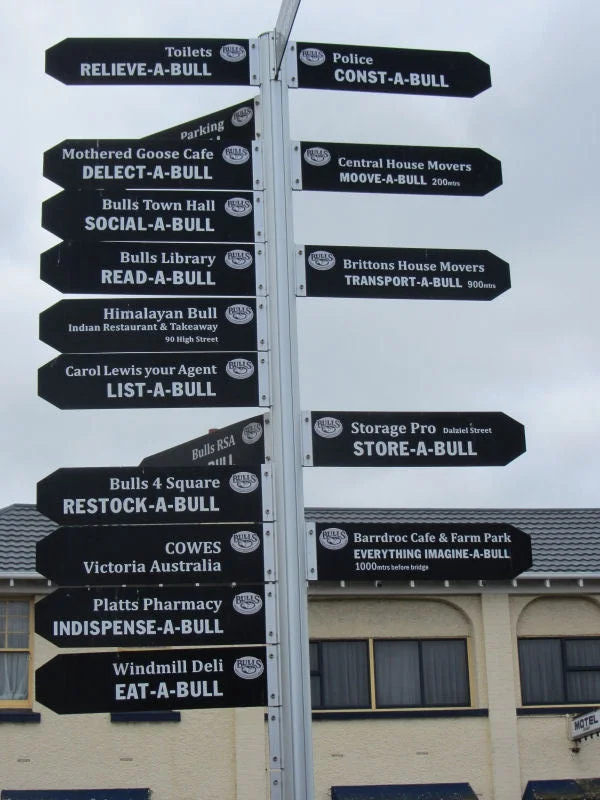 Road Sign in Bulls, New Zealand