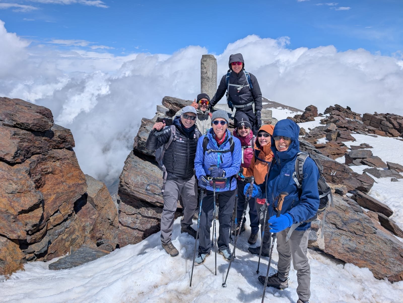 On top of Mt. Mulhacen, high point of Spain