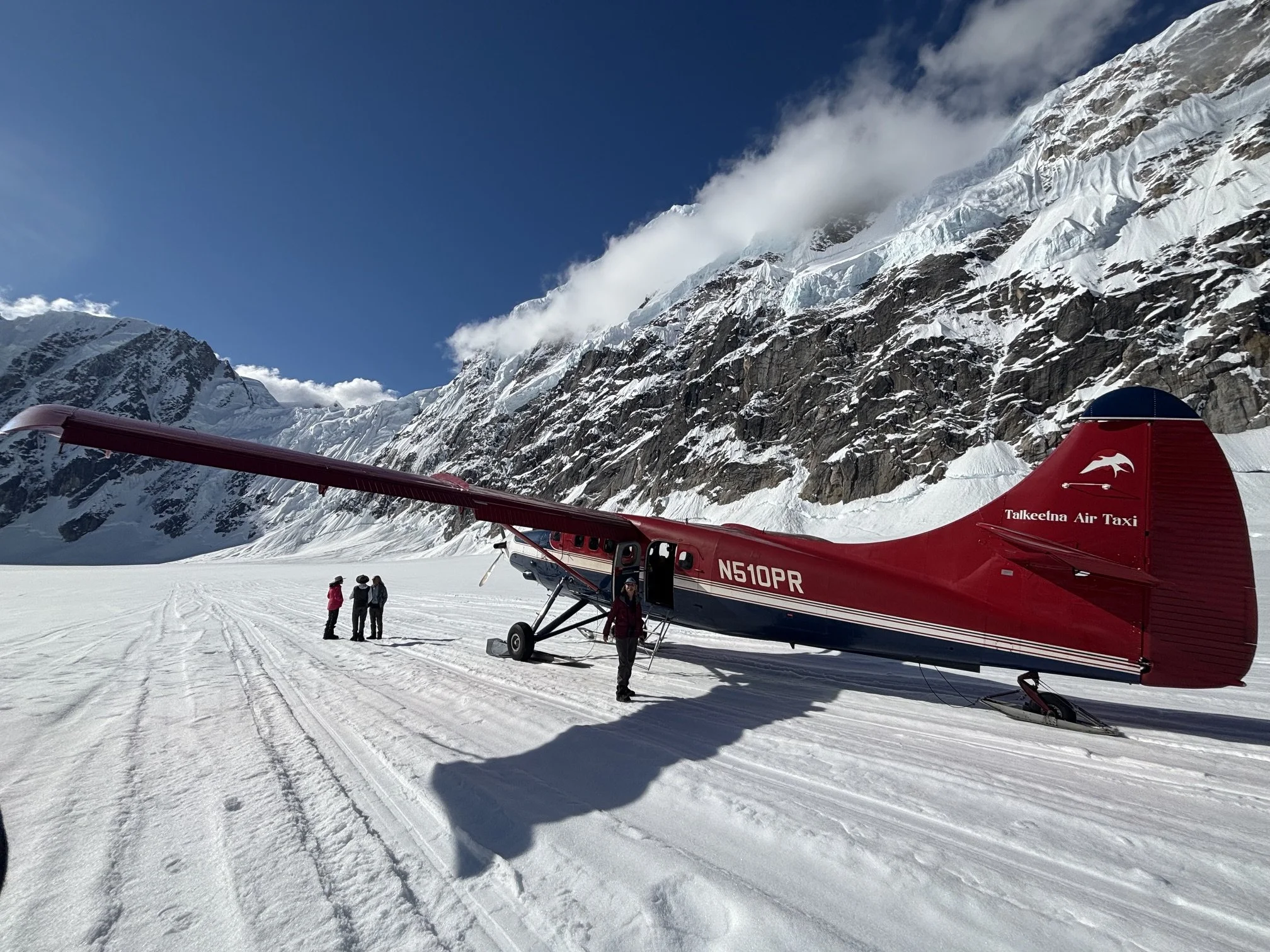 Parked on the Ruth Glacier