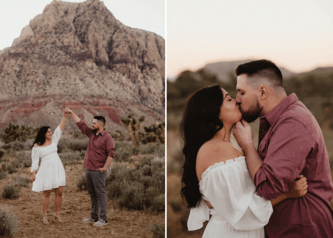 red Rock Canyon engagement photoshoot