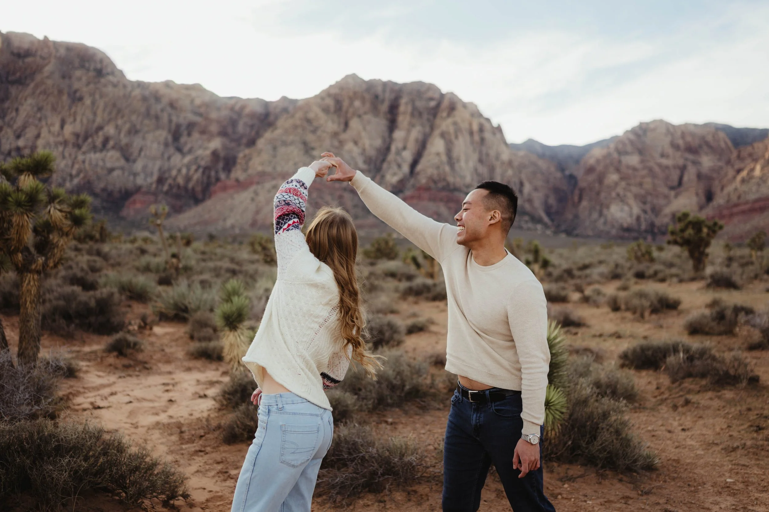 Red Rock Canyon Las Vegas Desert Engagement Portraits Las Vegas Wedding and Elopement Photographer-8.jpg