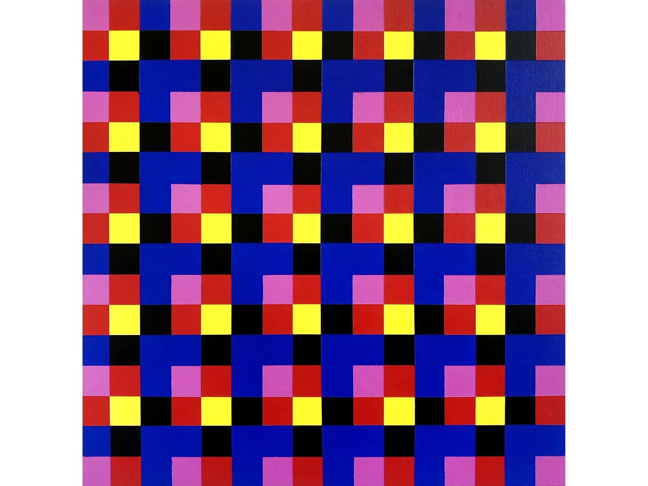 'Kitty's Gambit',  acrylic on woodem panel, 30 × 30 cm, 2020