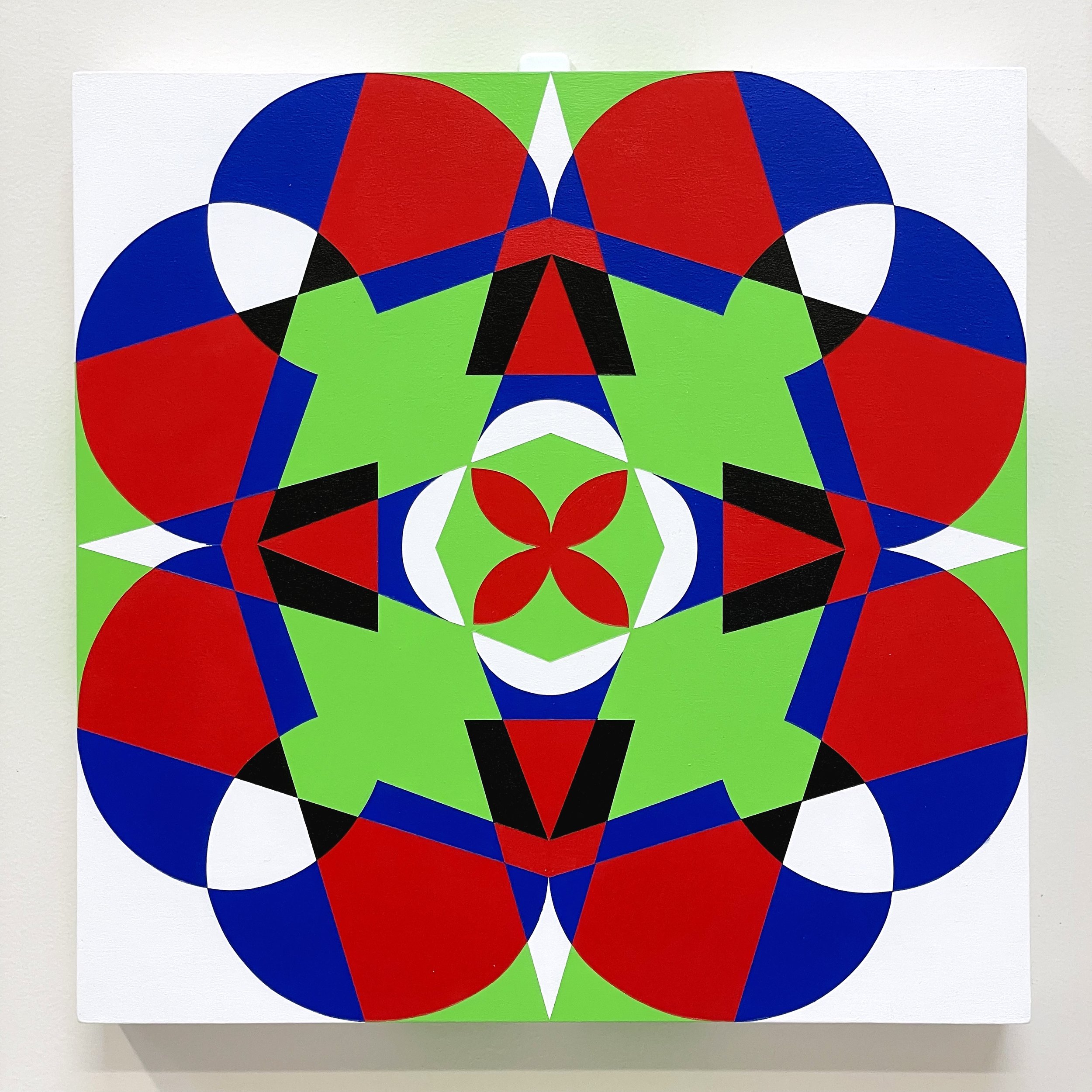 'Seven Point Six 06', acrylic on wooden panel (30.5 x 30.5 x 3.8cm)