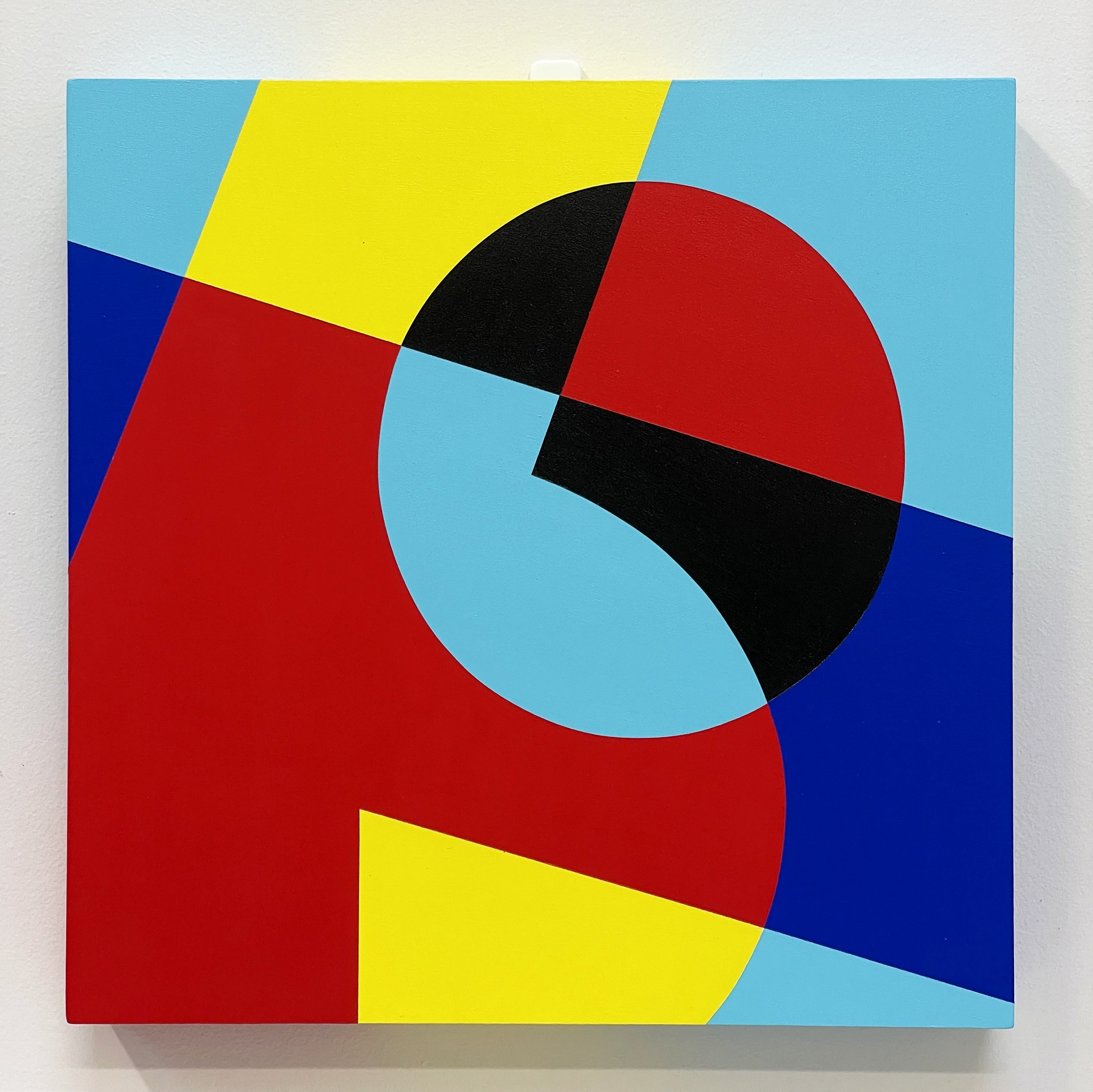 'Seven Point Six 07', acrylic on wooden panel (30.5 x 30.5 x 3.8cm)