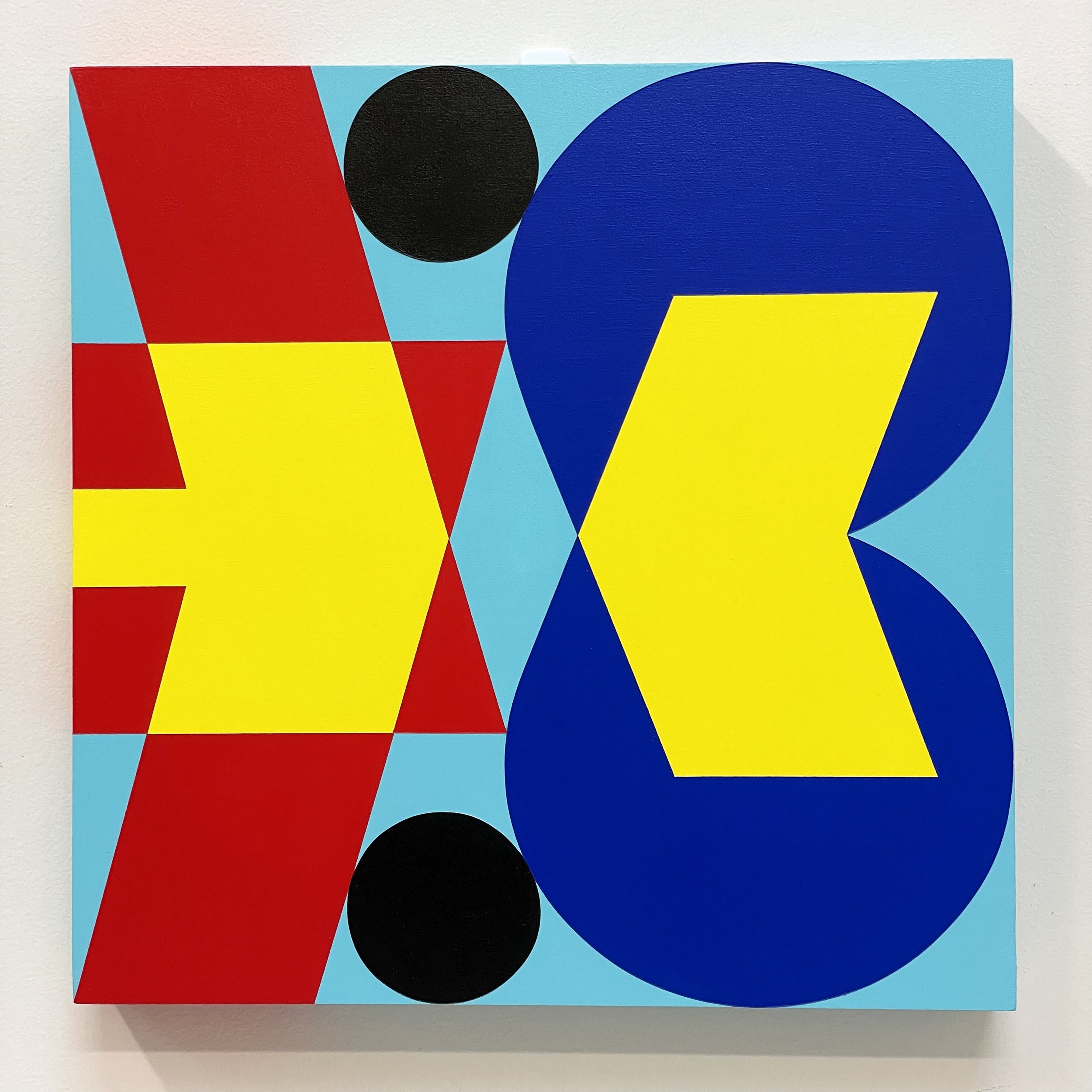 'Seven Point Six 08', acrylic on wooden panel (30.5 x 30.5 x 3.8cm)