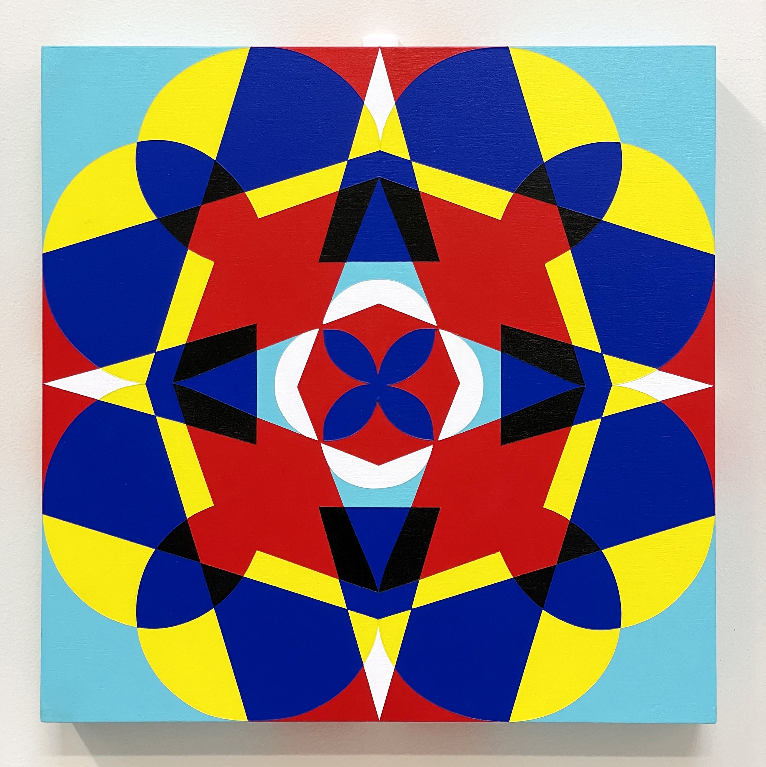 'Seven Point Six 09', acrylic on wooden panel (30.5 x 30.5 x 3.8cm)