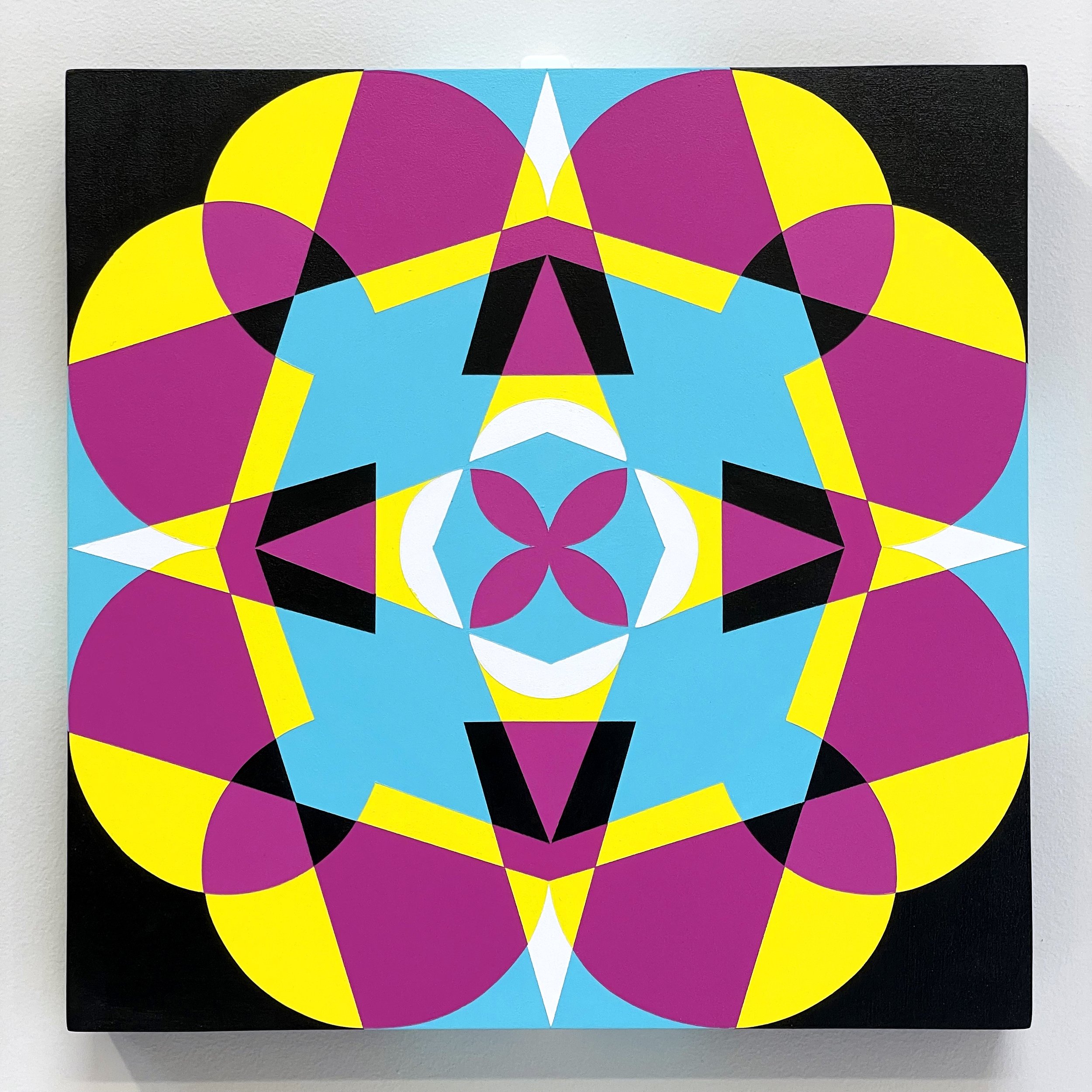 'Seven Point Six 03', acrylic on wooden panel (30.5 x 30.5 x 3.8cm)