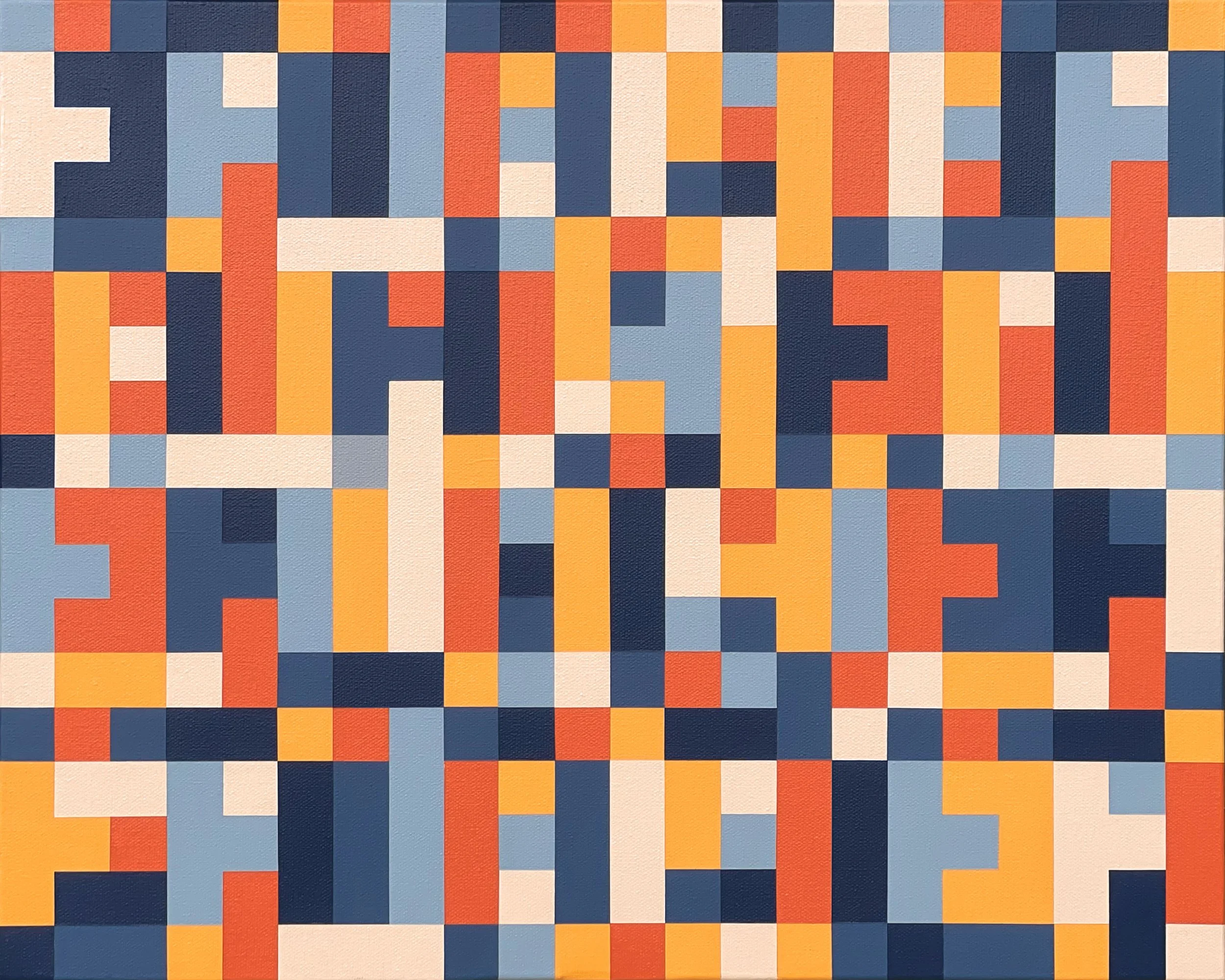 'Fighte Fuaighte', acrylic on canvas, 50.5 x 40.5cm, 2025