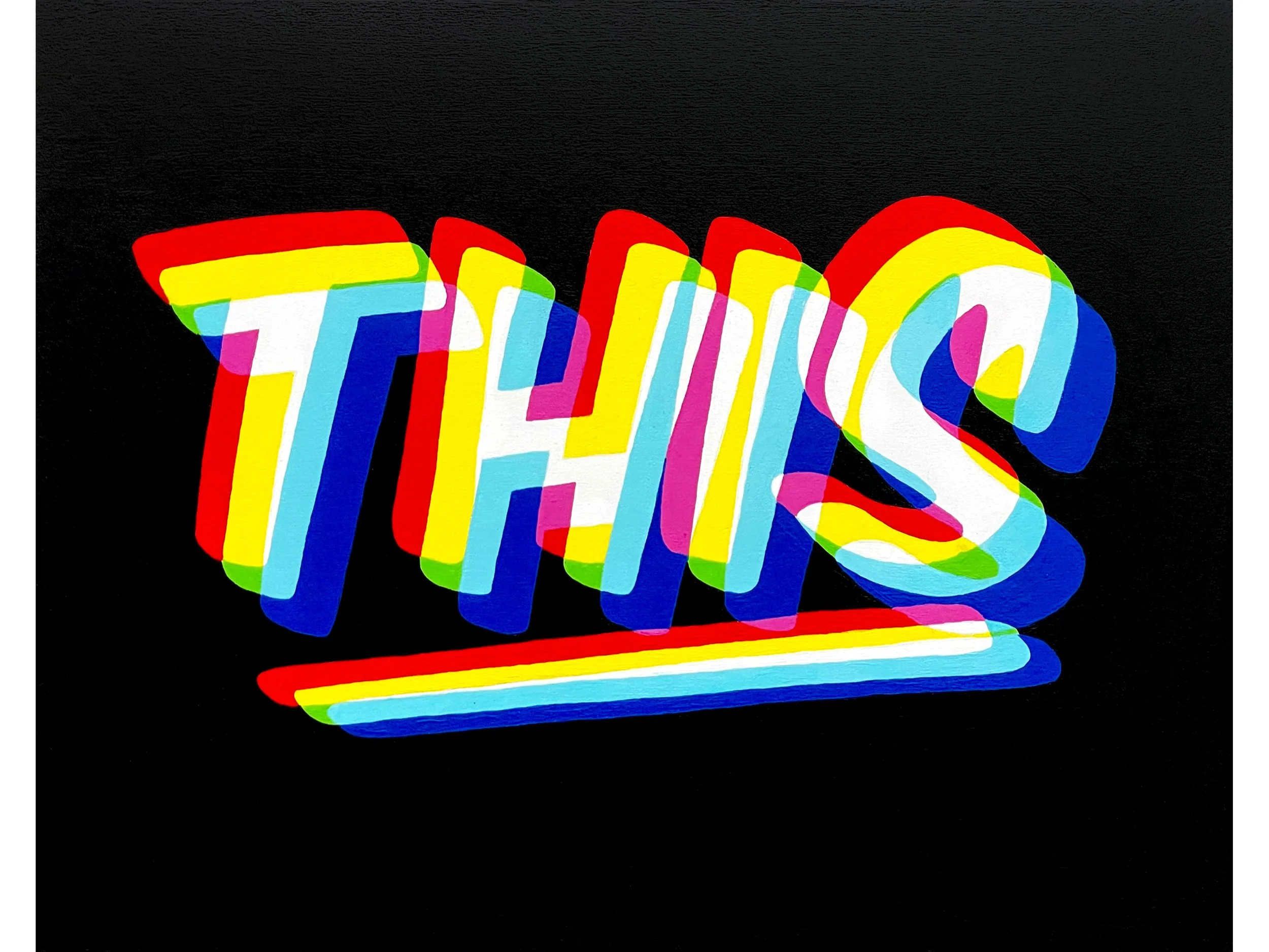 'This Must Be The Place' Triptych,  acrylic on wooden panels, each 20 × 25 cm, 2023 