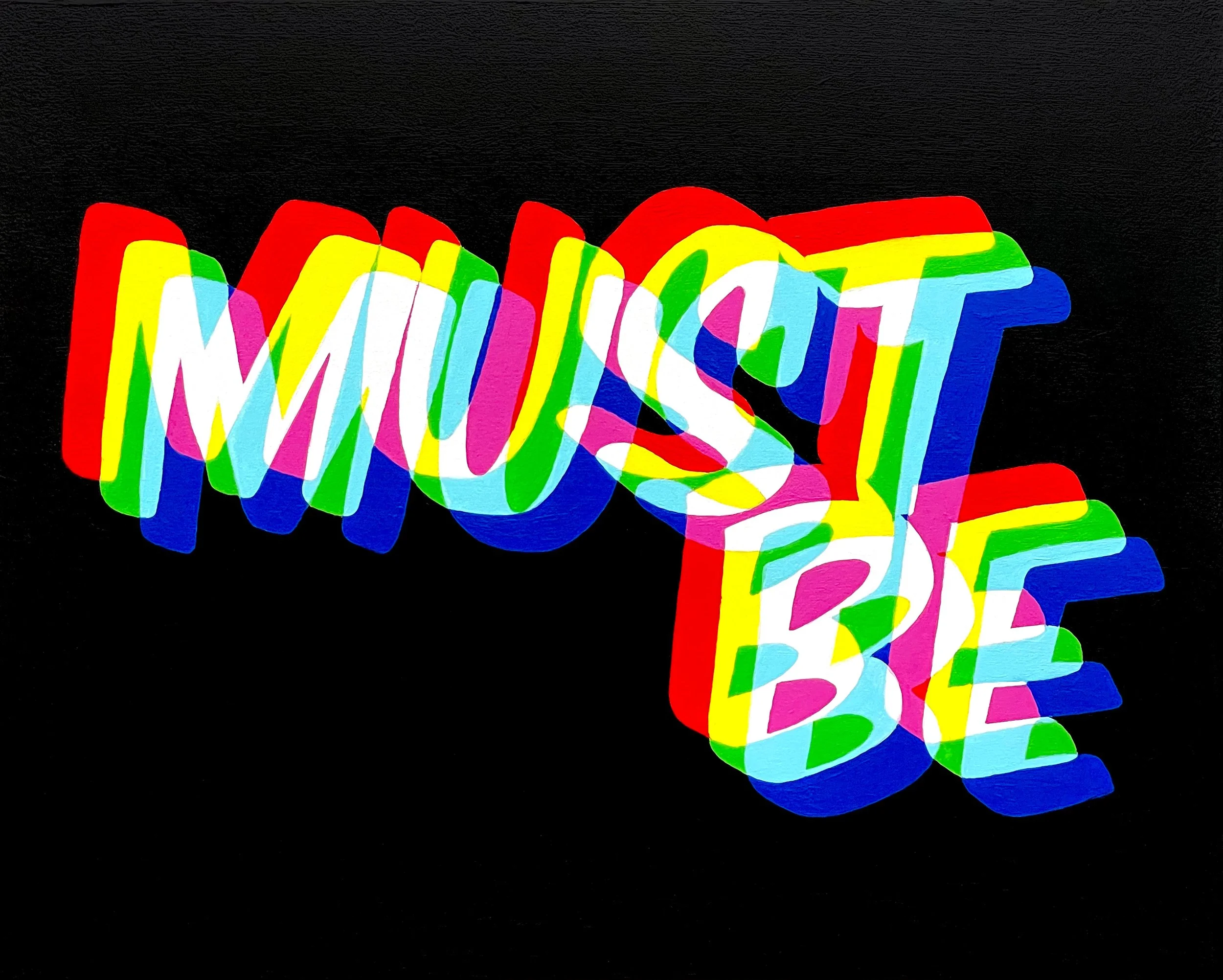 'This Must Be The Place' Triptych, acrylic on wood panels, each 25cm x 20cm, 2023