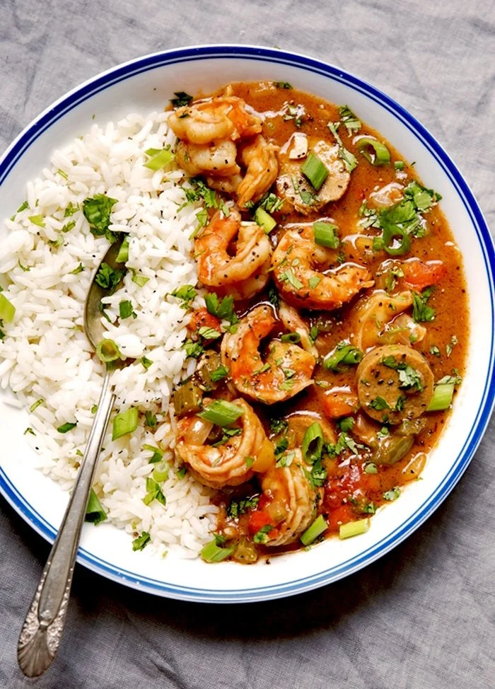 Shrimp and Sausage Gumbo with Coconut Lime Rice 
