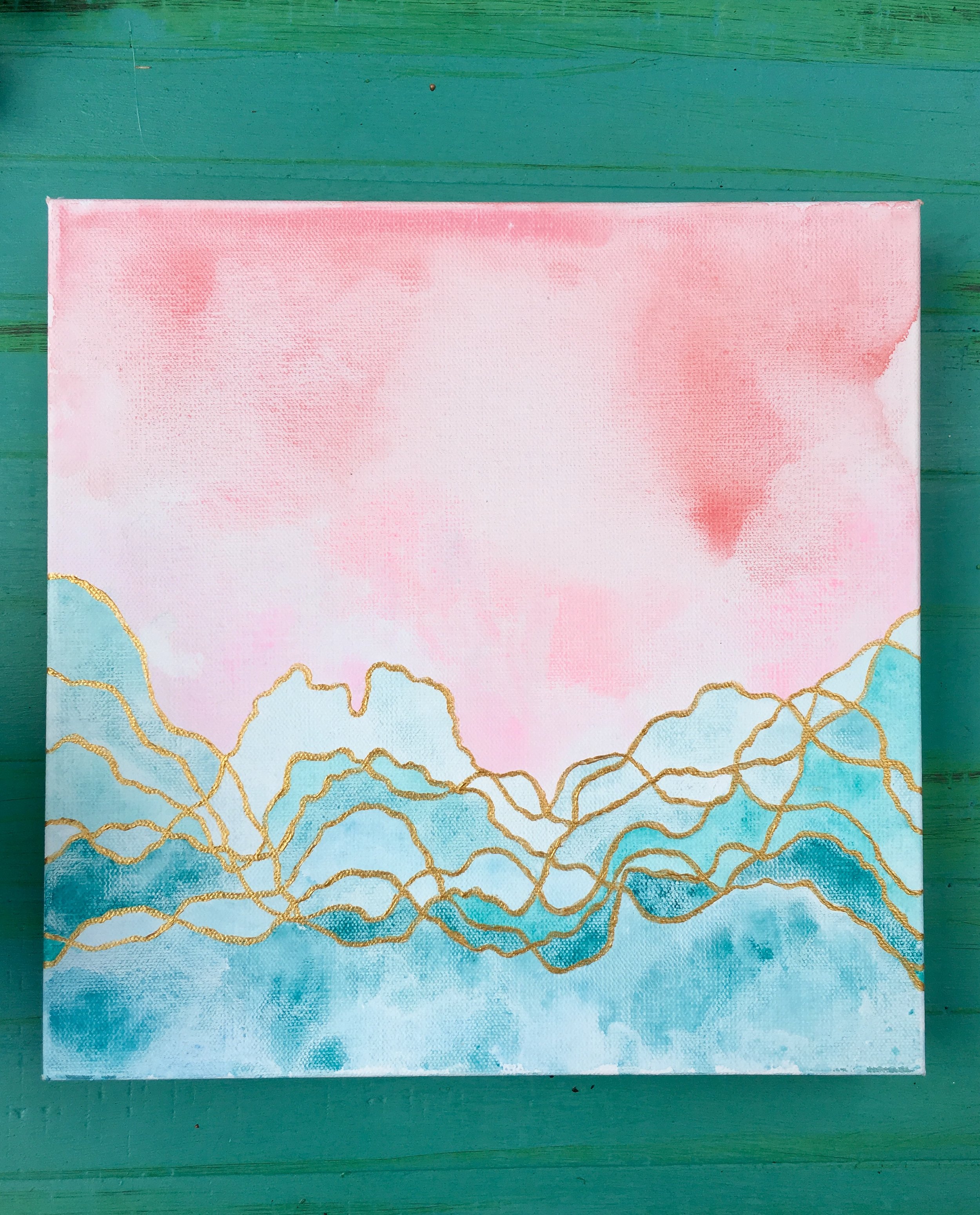 pink sand - gold threads