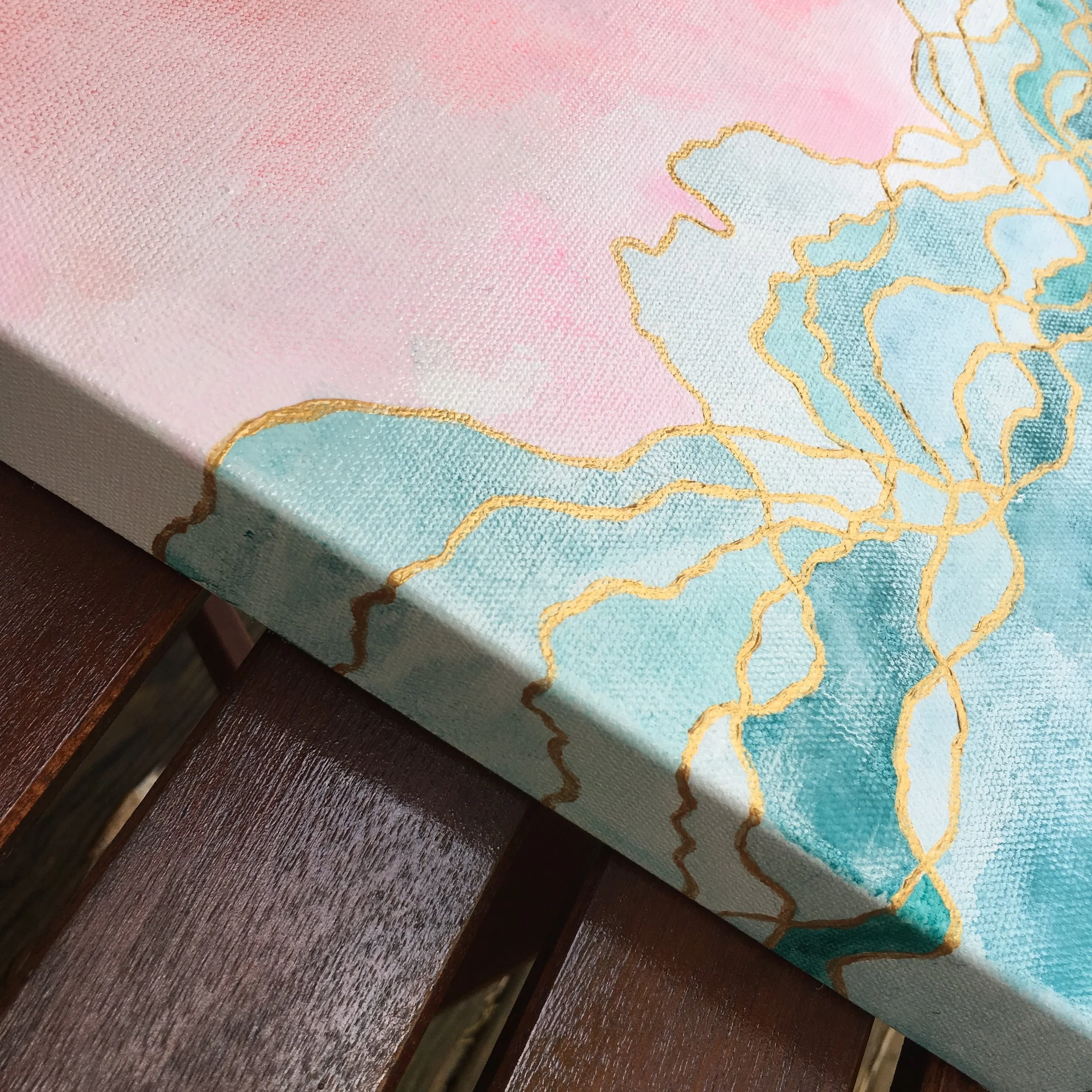 pink sand - gold threads (detail)