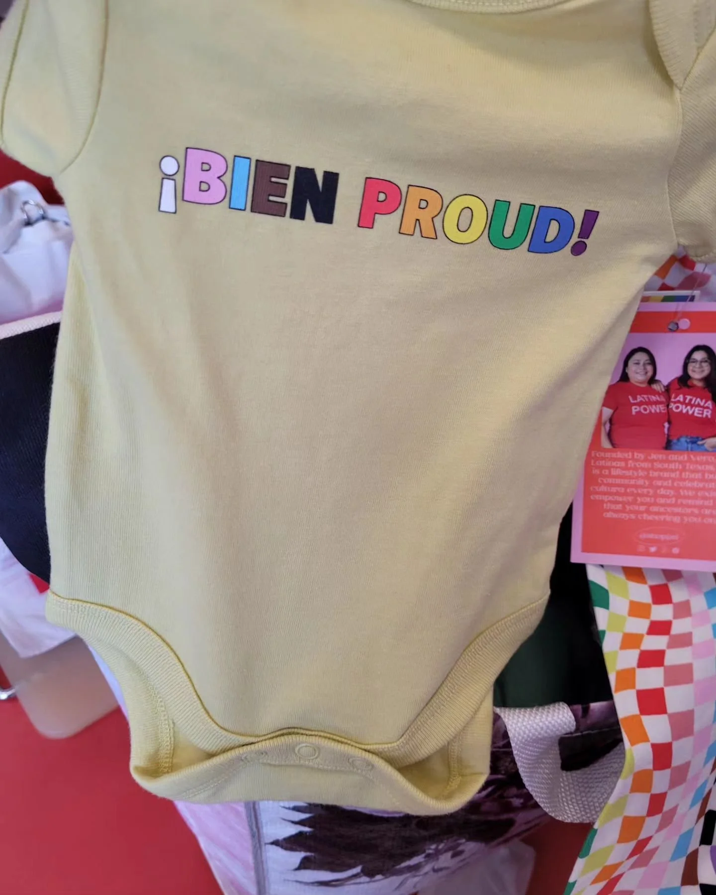 @target @targetstyle @pride @atlantapride @atlanta
I was shopping at Target today. I stopped by the Pride Collection section and grabbed the two items pictured: a baby onesie and kid leggings. 

I get to checkout, and as she rang the onesie up, a bee