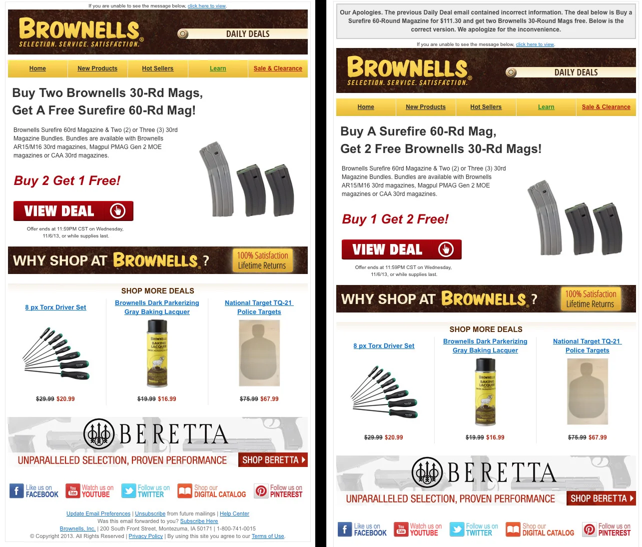 Whoops some one got their magazines mixed up. "Get a free Surefire 60-rnd Mag!" A free mag indeed!