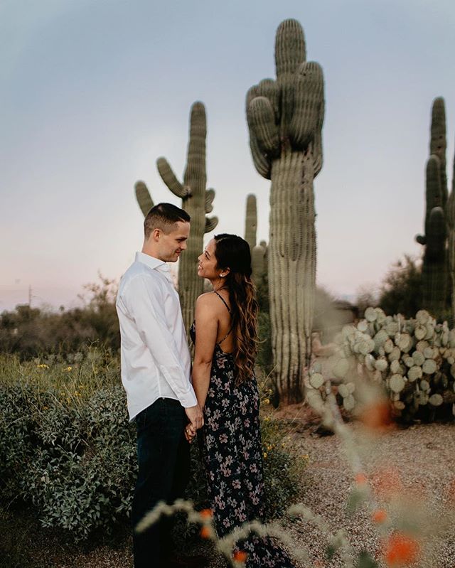 Met this sweet couple at the @windmillwinery open house so happy we hit it off. We decided to embrace Arizona&rsquo;s beautiful desert landscape for engagements. I always think going with a totally different vibe than the venue where the wedding will
