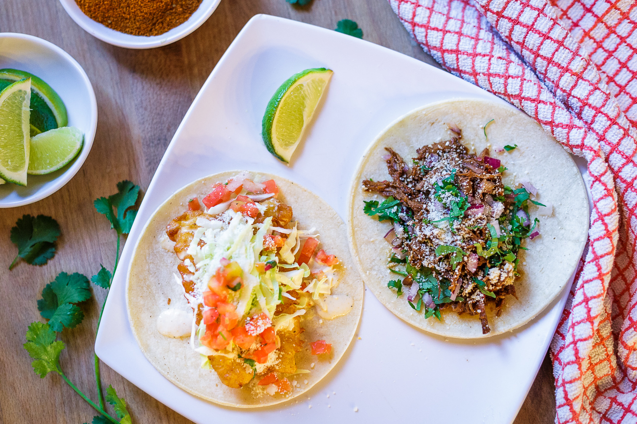 Crispy Baja Taco and Shredded Beef Taco