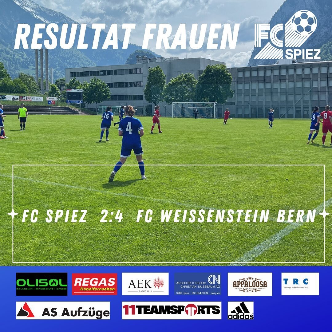 Unsere Frauen mussten sich heute gegen den FC Weissenstein Bern geschlagen geben. ⚽️
#fcspiez #frauenfussball #3liga #hoppspiez