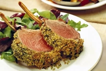 Pistachio crusted lamb