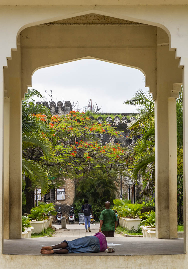Stone Town. Zanzibar. Homelessness and isolation in cities.