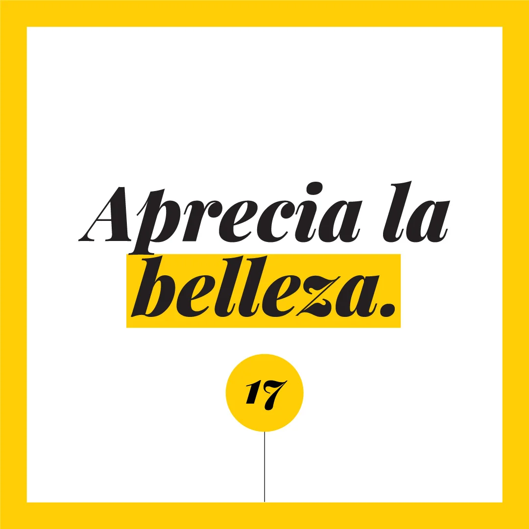 Aprecia la belleza.