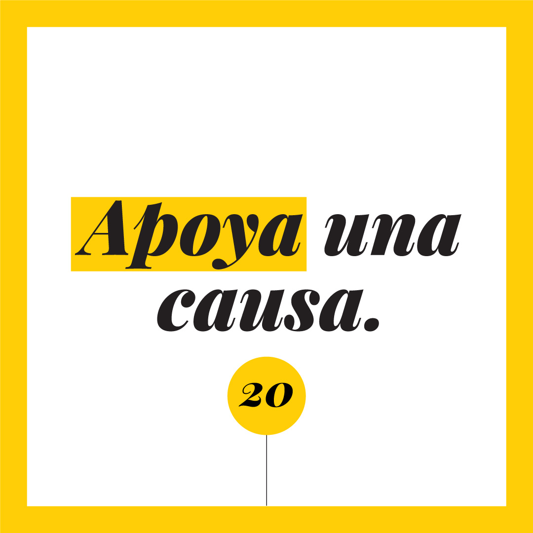 Apoya una causa.