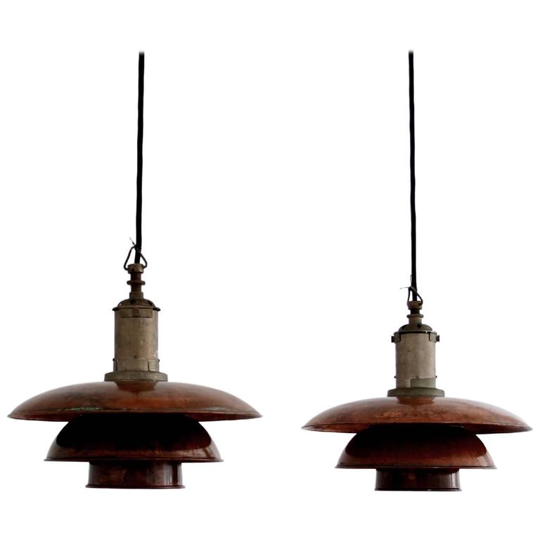 Pair of PH 3/3 in Copper by Poul Henningsen