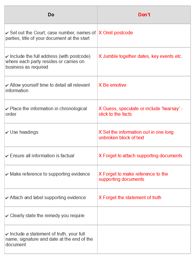 Issuing Proceedings | diyLAW - Free Legal Information - UK