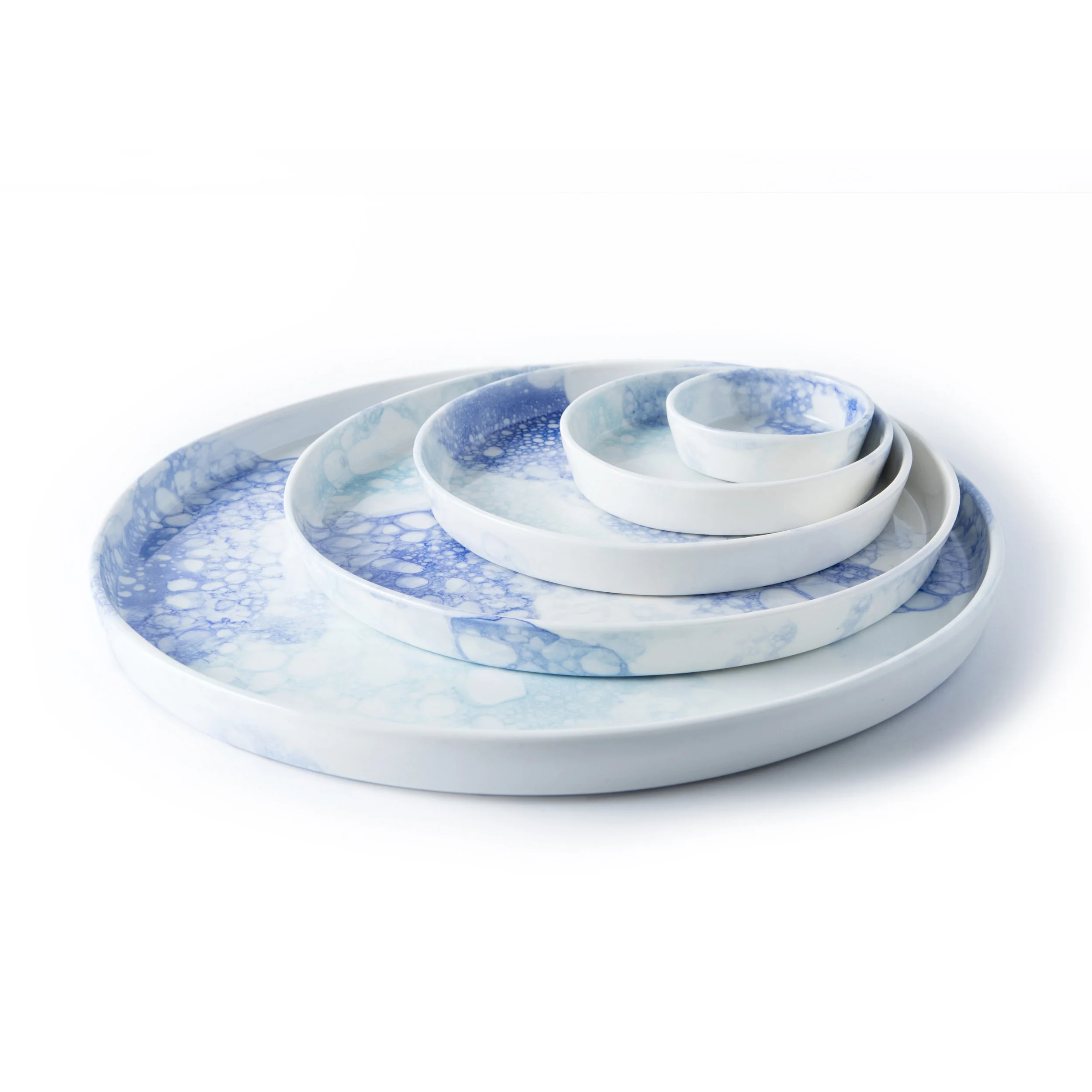 Bubble Plate - Blue and Blue