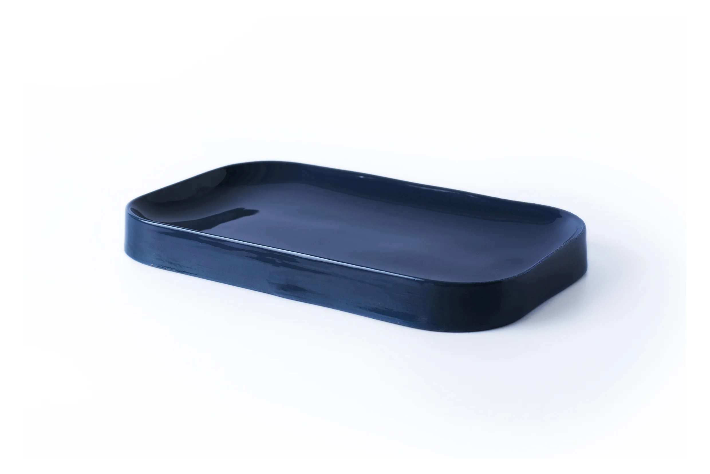 Blue Jade Ceramic Plate - Dark