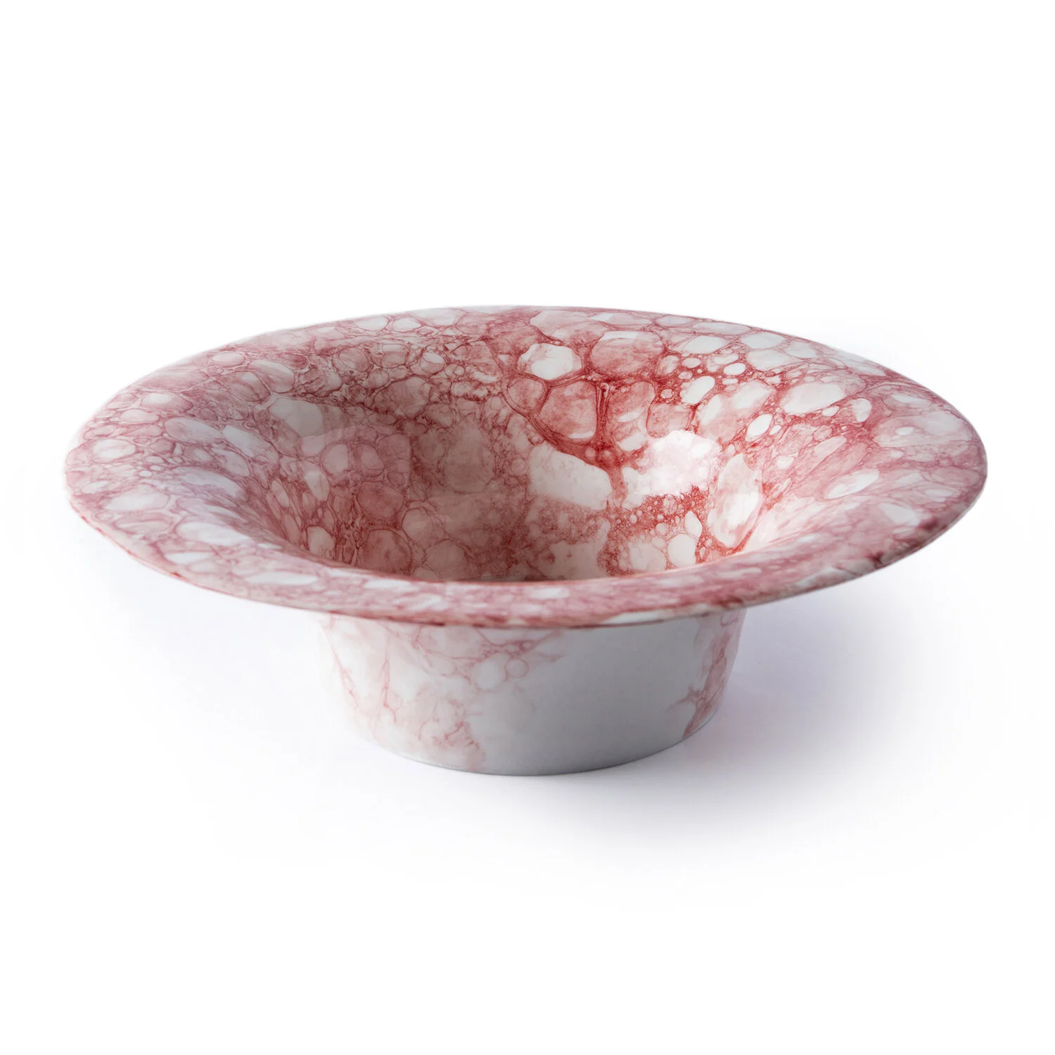 Large Porcelain Collector Bubble Bowl - Red