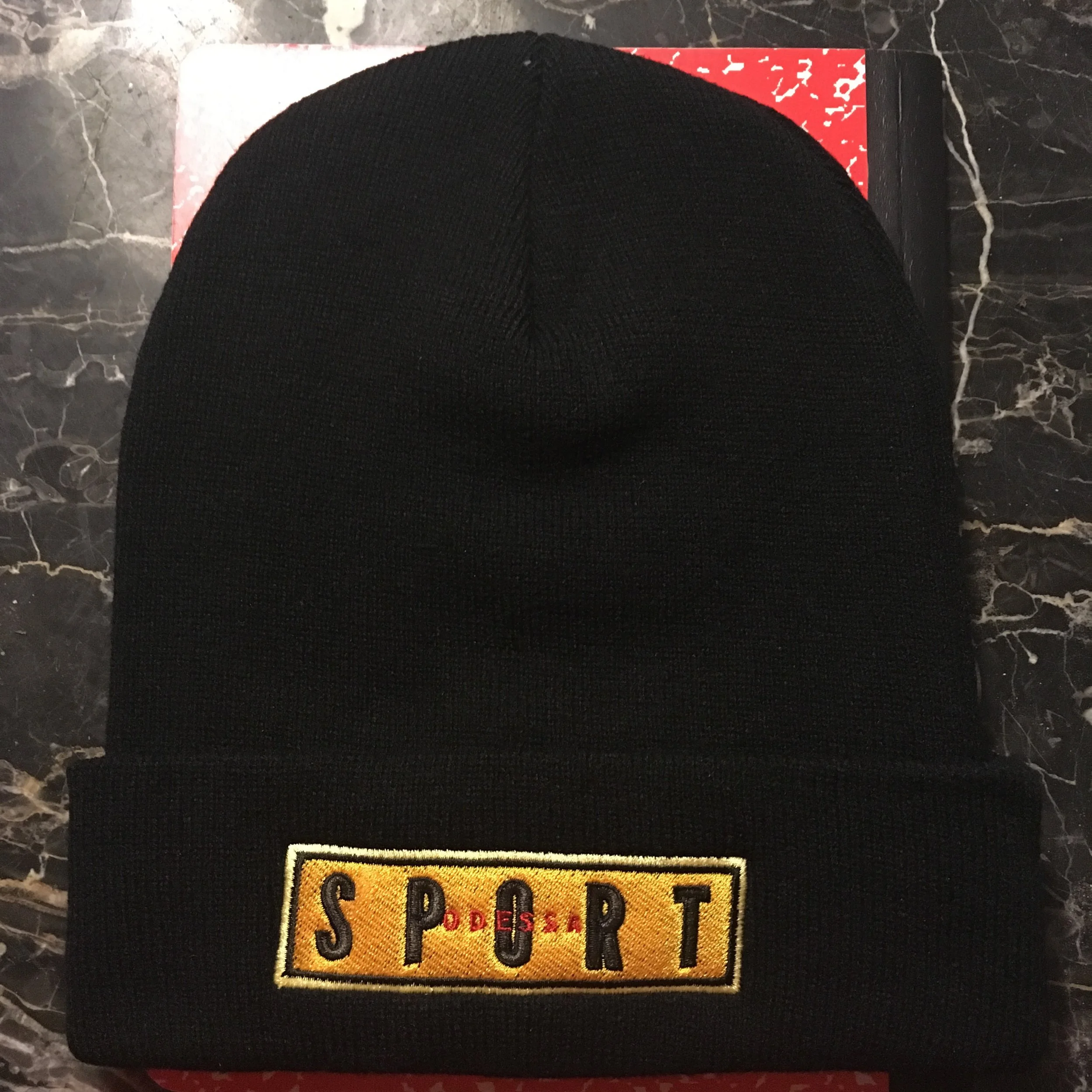 Question Sport Embroidered Beanie (Black)
