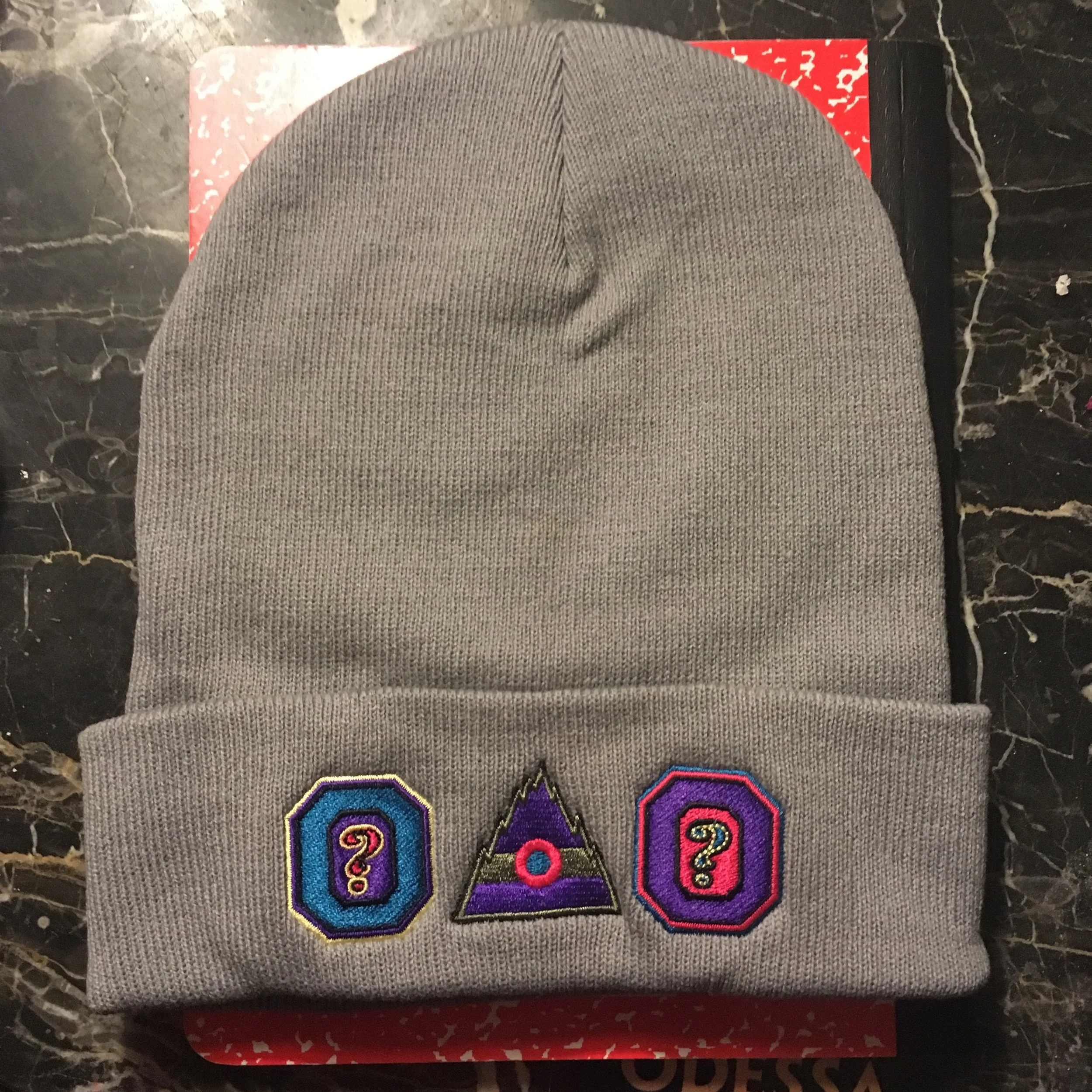 Question Sport  Embroidered Beanie (Gray)