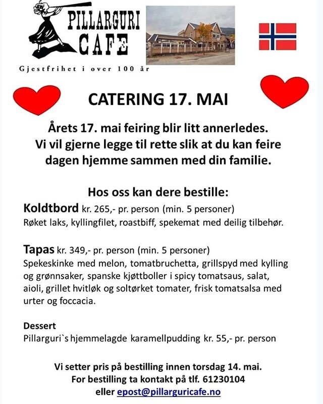 Catering til 17. Mai
Vi lager din mat❤
.
#catering #koldtbord #tapas #nasjonaldagen #vileverermattildere  #st&oslash;ttdinlokalerestaurant #ottabyenvedrondane #nasjonalparkriket