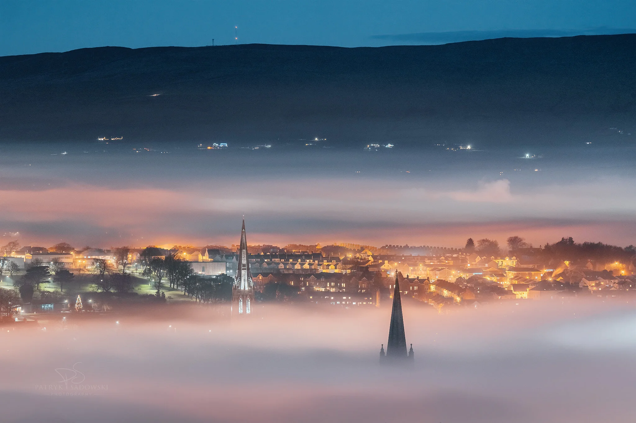 Derry under a blanket of fog