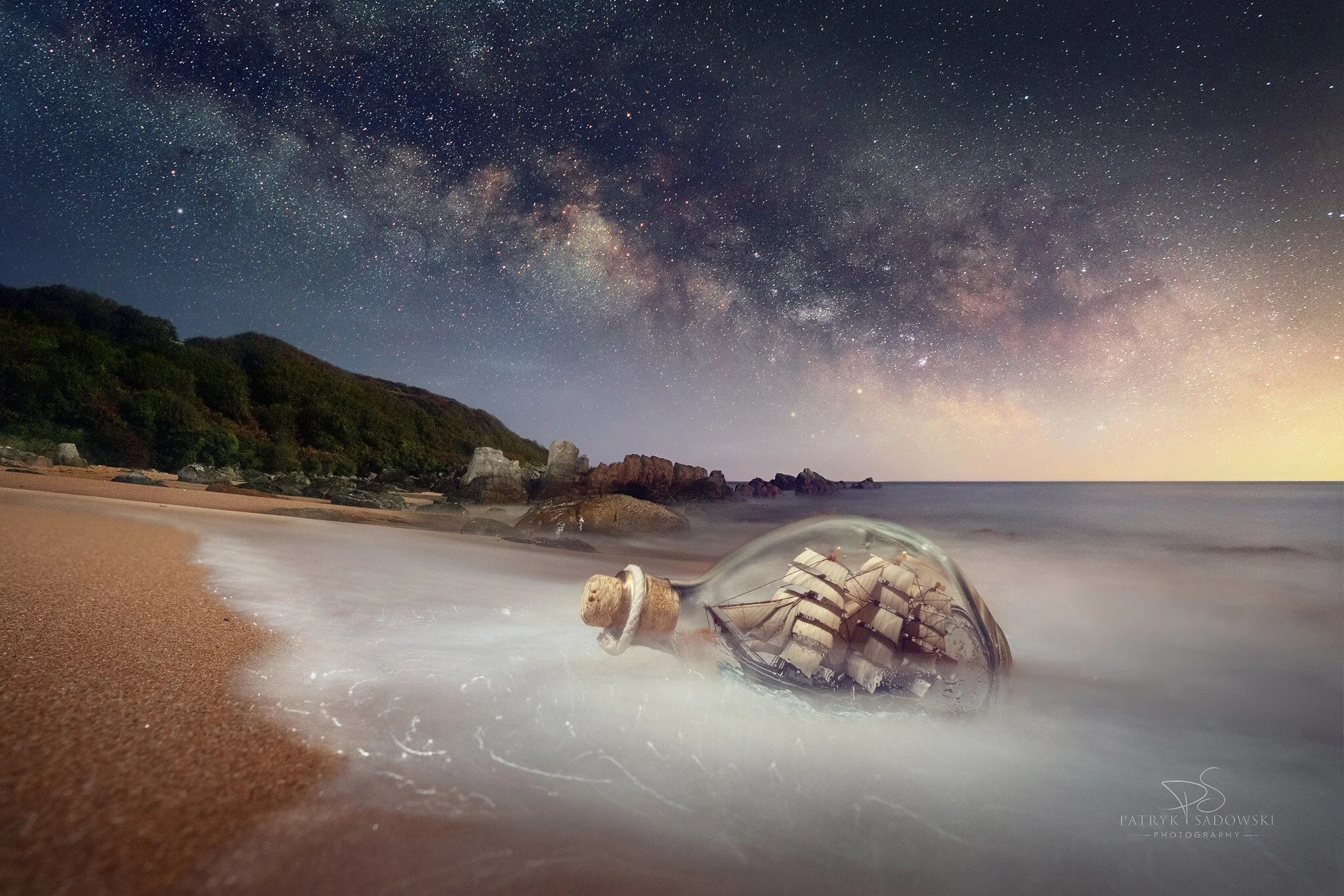 Kinnagoe Bay - Ship in a bottle