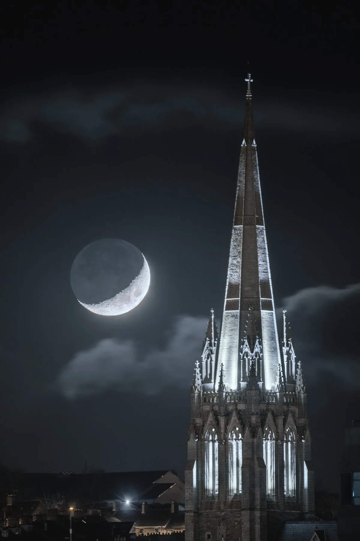 Moonset and St Eugene's Cathedral